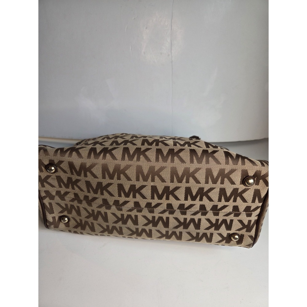 Michael Kors MK Signature Large Satchel Bag MK Sig Jacquard Crossbody Leather‎ - Picture 4 of 9